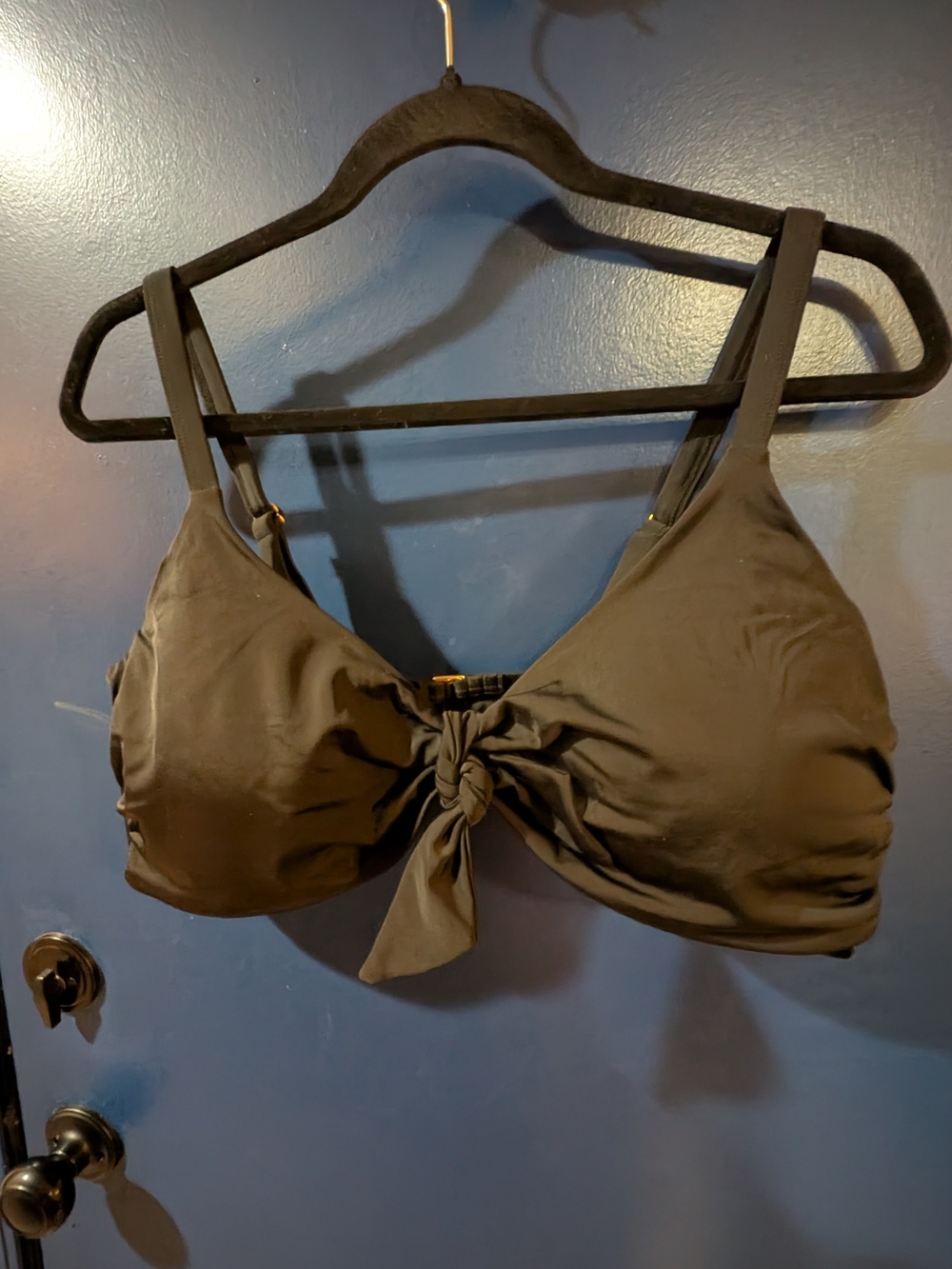 Swimsuits For All Black Bikini Top Size 22 Front Tie Adjustable Straps
